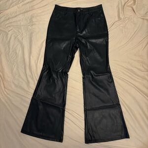 SO Black Faux Leather Flare Pants Women’s Size 15